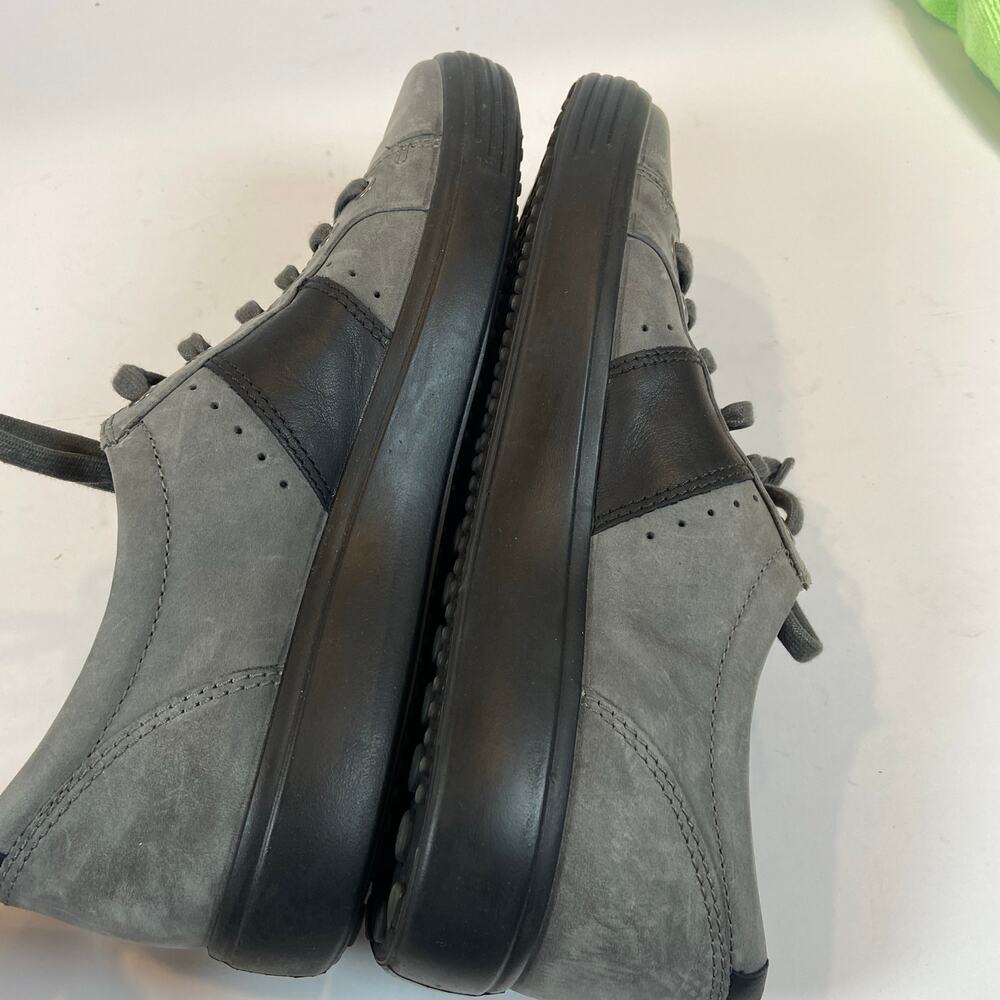 Ecco Men's Gray Casual Lace Up Sneakers Low Top Leather Size 9 - Picture 5 of 9